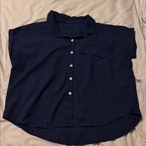 SHEIN Dark Blue Button-Down Shirt